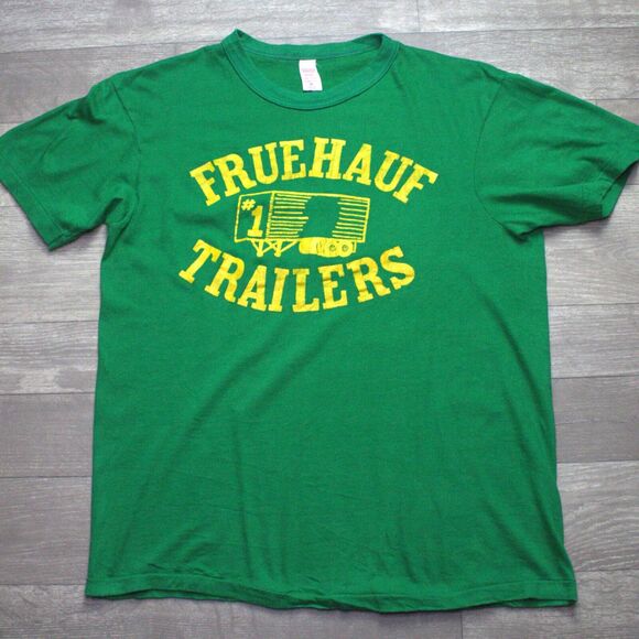 Vintage 70s Fruehauf Trailers T Shirt Thin Single Stitch M Southern Athletic - Picture 2 of 5